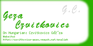 geza czvitkovics business card